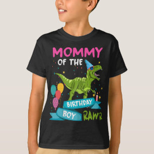 mammie van de Birthday Boy T-Rex RAWR Dinosa T-shirt