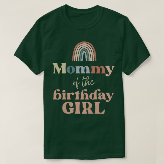 mammie van de Birthday Girl Boho Rainbow Par T-shirt (Design voorkant)