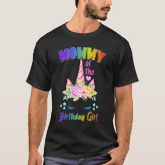 mammie van de Birthday Princess Girl Unicorn Match T-shirt