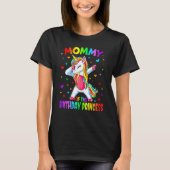 mammie van de Birthday prinses Dabbing Unicorn T-shirt (Voorkant)