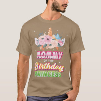Mammie van de Birthday prinses Happy Unicorn Girl T-shirt