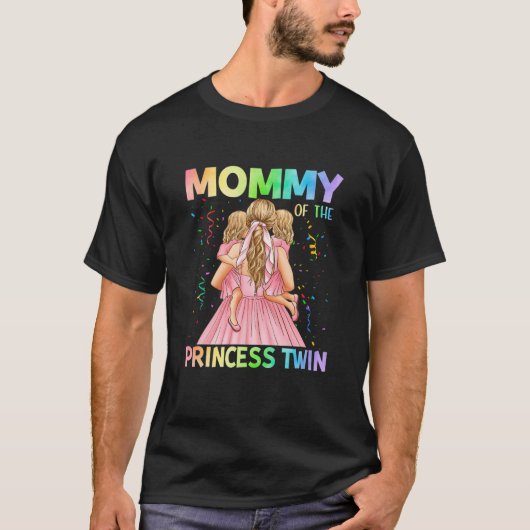 Mammie van de prinses Twin Mam Daughter Happy Moth T-shirt (Voorkant)