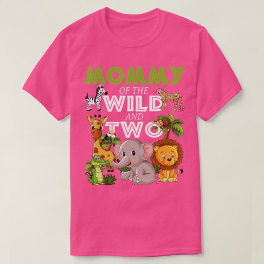 Mammie van de Wilde Twee Zoo Birthday Safari Oerwo T-shirt (Design voorkant)