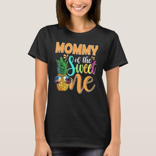 Mammie van de zoete 1-ananas 1e verjaardag Fami T-shirt (Voorkant)