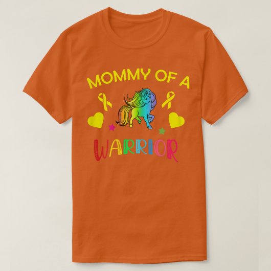 mammie van een kinderkanker-eenhoorn t-shirt (Design voorkant)