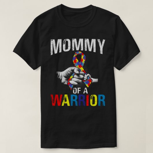 mammie van een Warrior Autism Awareness T-shirt (Design voorkant)
