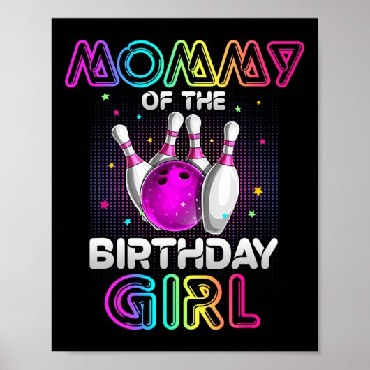 Mammie van het meisje-Bowler Kind Bowling-deel van Poster (Voorkant)