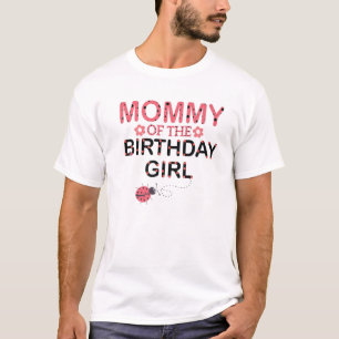 Mammie van het meisje van de geboorte die Ladybug T-shirt