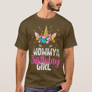 Mammie van het meisje van de geboorte Gift Unicorn T-shirt