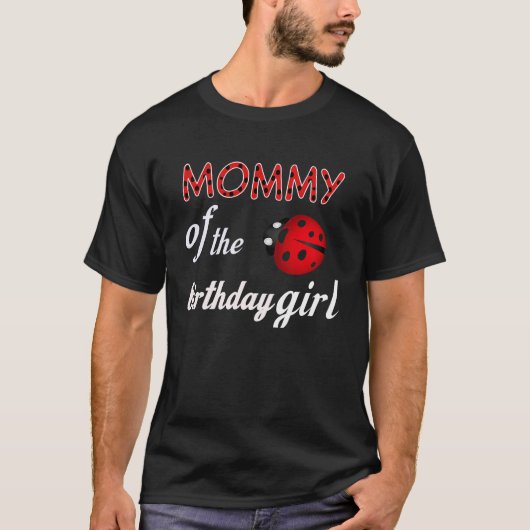 Mammie van het meisje van de geboorte Ladybug Birt T-shirt (Voorkant)