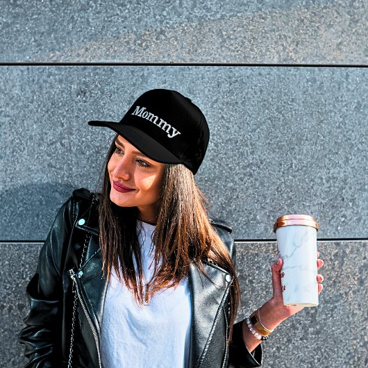 Mammie verhit zwart geborduurd Baseball Pet