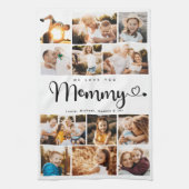 Mammie We houden van je hart Moderne Foto Collage Theedoek (Verticaal)