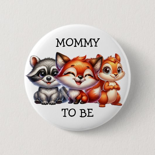 Mammie wordt | Baby shower Bosland Creatures Ronde Button 5,7 Cm (Voorkant)