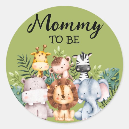 Mammie wordt | Baby shower Bosland Creatures Ronde Sticker (Voorkant)
