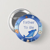 Mammie wordt | Baby shower van het thema "Beach" Ronde Button 5,7 Cm (Voorkant /achterkant)
