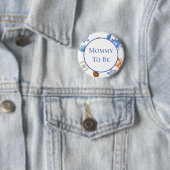 Mammie wordt | Baby shower van het thema "Beach" Ronde Button 5,7 Cm (In situ)