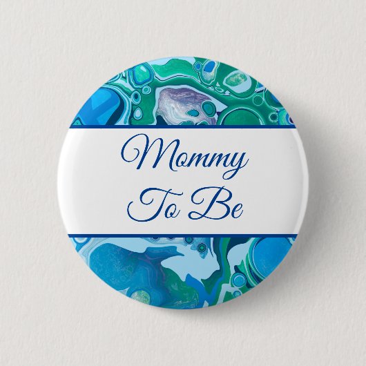 Mammie wordt | Baby shower van jongen Ronde Button 5,7 Cm (Voorkant)