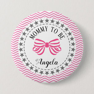 Mammie wordt een nieuwe moeder Baby shower roze bo Ronde Button 7,6 Cm