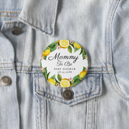 Mammie wordt Lemon Citrus Summer Baby shower Ronde Button 7,6 Cm