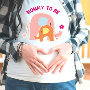 Mammie Wordt Roze Olifant met Baby T-shirt