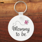 Mammie wordt roze vlinder sleutelhanger (Voorkant)