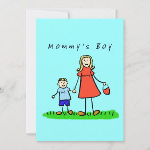 Mammie's Boy Invitation (blond haar) Kaart