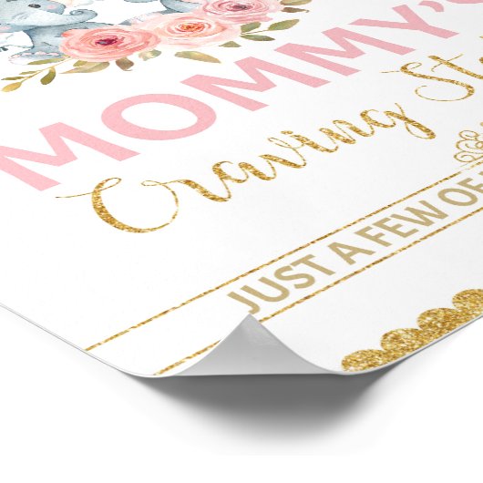 Mammie's Craving Station Elephant Twins Baby showe Poster (Hoek)