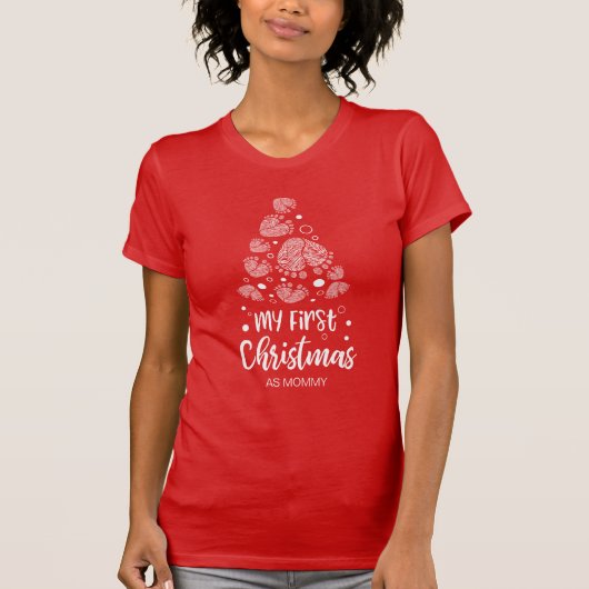 Mammie's eerste kerst, witte baby t-shirt (Voorkant)
