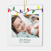 Mammie's eerste kerstkleurige strijklichten keramisch ornament (Links)