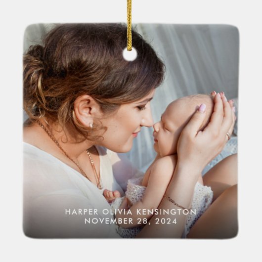 Mammie's eerste kerstkleurige strijklichten keramisch ornament (Achterkant)