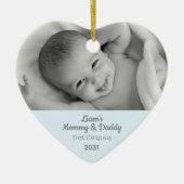 Mammie's eerste kerstzoon persoonlijke foto-ingang keramisch ornament (Voorkant)