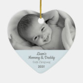 Mammie's eerste kerstzoon persoonlijke foto-ingang keramisch ornament (Achterkant)
