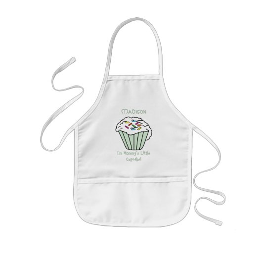 Mammie's kleine 🧁 Cupcake - Groen Kinder Schort (Voorkant)