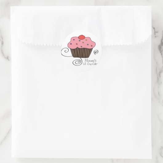 Mammie's kleine cupcake ronde sticker (Tas)