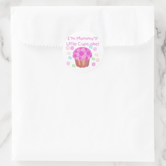 Mammie's kleine cupcake ronde sticker (Tas)