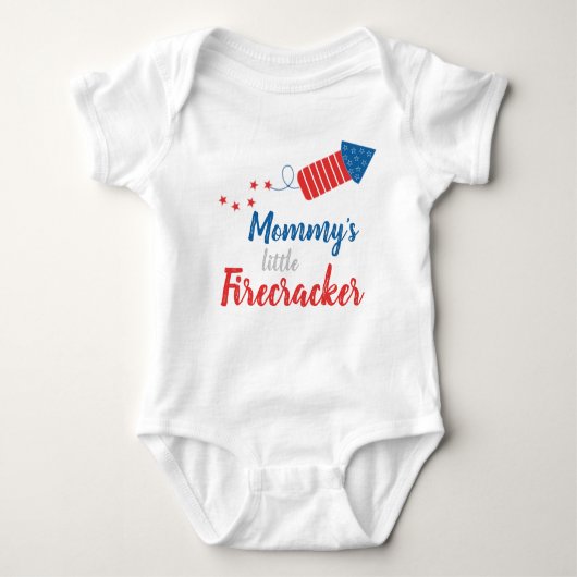 Mammie's kleine Firecracker Red Blue Romper (Voorkant)