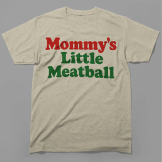 Mammie's Kleine Gehaktbal Grappig Italiaans Retro T-shirt