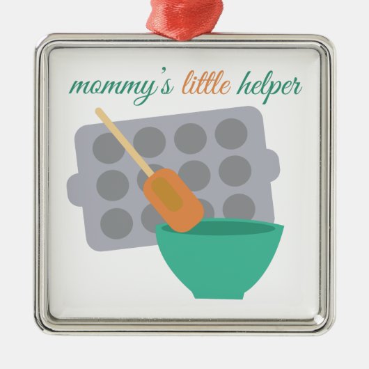 Mammie's kleine Helper Metalen Ornament (Voorkant)
