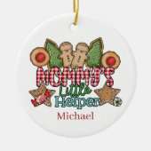 Mammie's kleine helper voegt naambericht toe keramisch ornament (Voorkant)