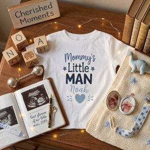 Mammie's Kleine Man Zoete Blauwe Baby Jongen Typog