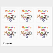 Mammie's kleine monster vierkante sticker (Vel)