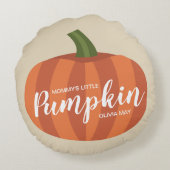 Mammie's kleine pompoen Baby Herfst Nursery Rond Kussen (Achterkant)