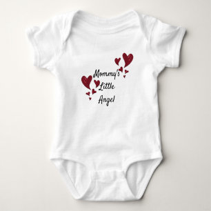 Mammie's Little Angel Bright Red Painted Hearts Romper