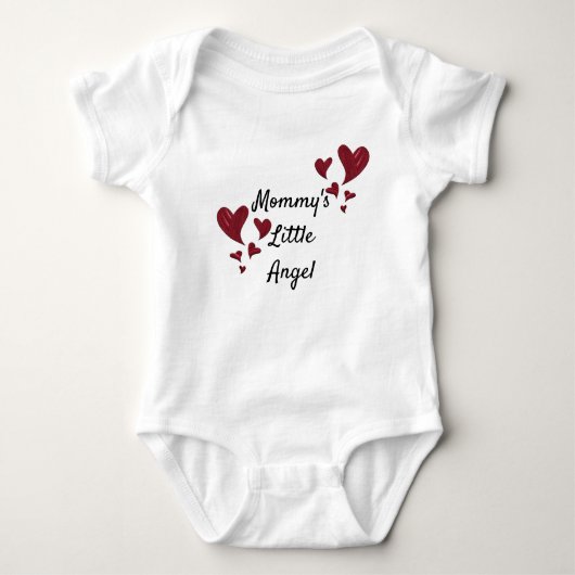 Mammie's Little Angel Bright Red Painted Hearts Romper (Voorkant)