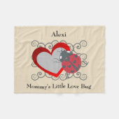 Mammie's Little Love Bug Personalized Blanket Fleece Deken (Voorkant (Horizontaal))