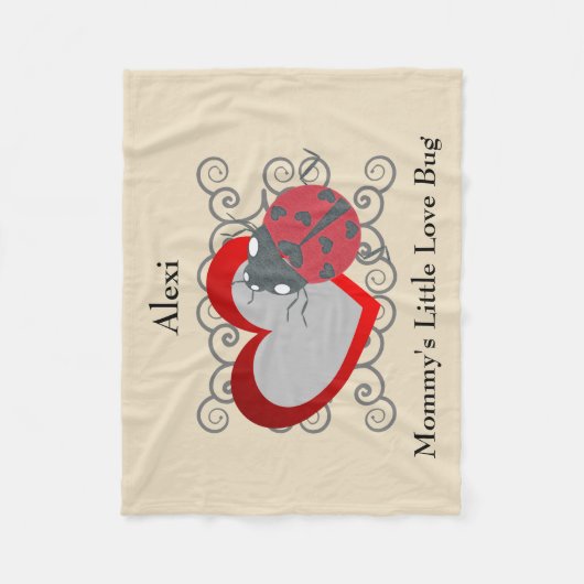 Mammie's Little Love Bug Personalized Blanket Fleece Deken (Voorkant)