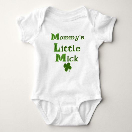 Mammie's Little Mick Funny Irish Baby Shirt (Voorkant)