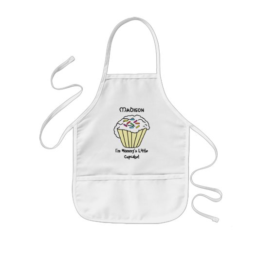 Mammie's Little Yellow 🧁 Cupcake Kinder Schort (Voorkant)