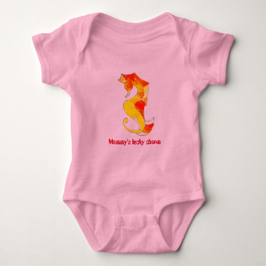 Mammie's Lucky Charm - seahorse baby bodysuit (Voorkant)