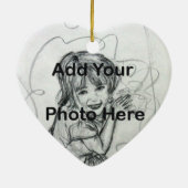 Mammie's meisjesfamilie personaliseert aangepaste  keramisch ornament (Achterkant)